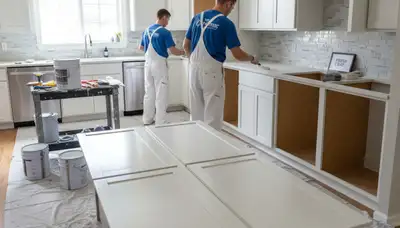 Professional cabinet painting service in Mountain View, CA refinishing kitchen cabinets