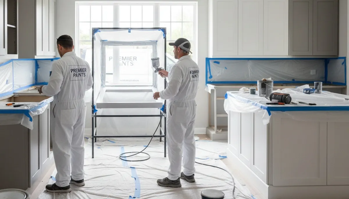 Professional cabinet painting in Mountain View, CA kitchen by expert house painters