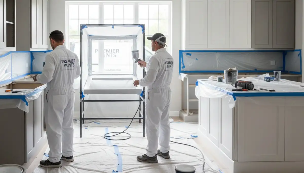 Professional cabinet painting in Mountain View, CA kitchen by expert house painters