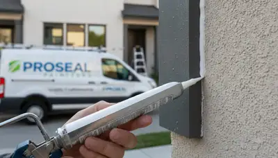 Professional caulking and sealing on house exterior in Mountain View, CA by expert painters