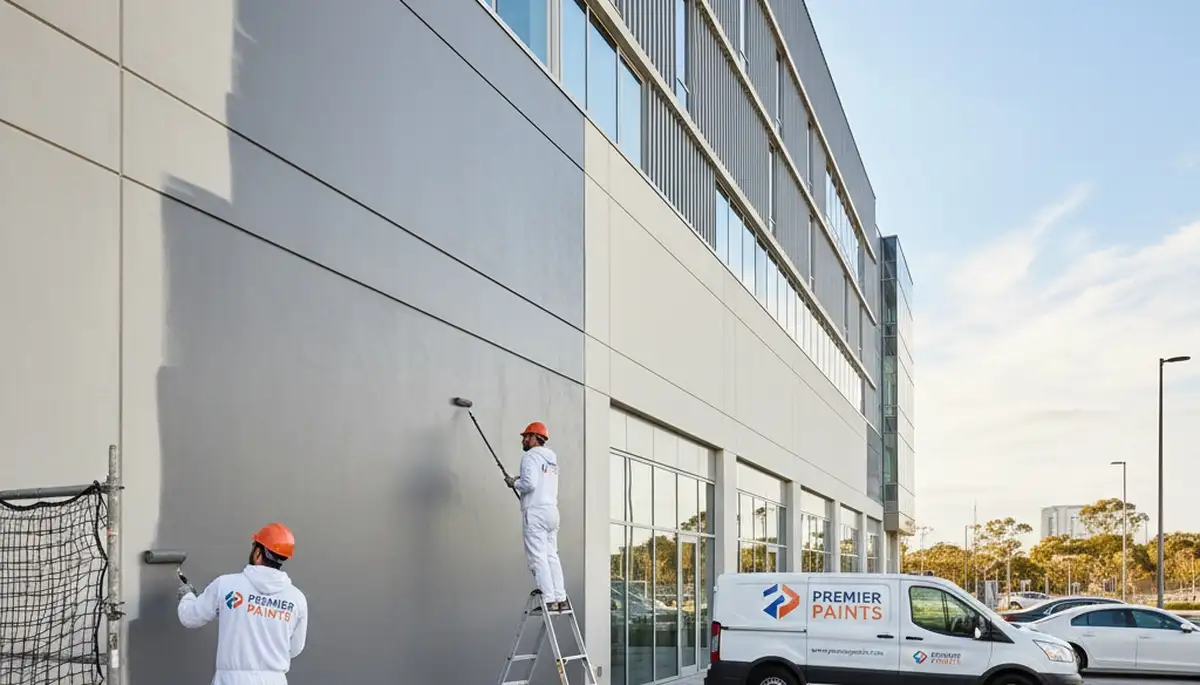 Commercial building exterior painting by professional painters in Mountain View, CA