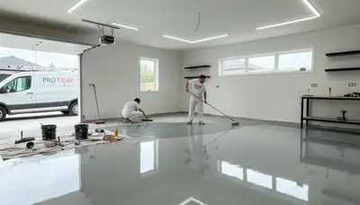 Epoxy floor coating for garage in Mountain View, CA providing durable, professional concrete finish
