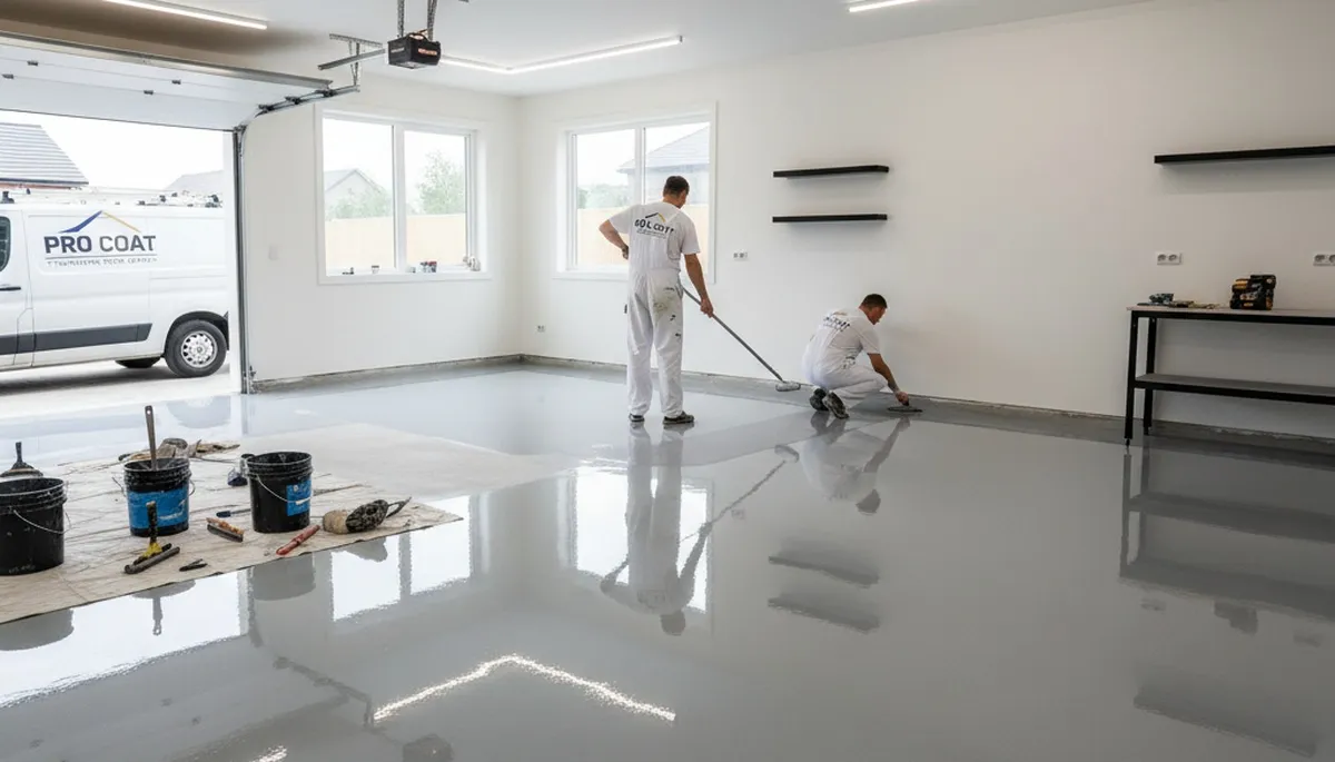 Professional epoxy garage floor coating in Mountain View, CA for durable, polished concrete finish