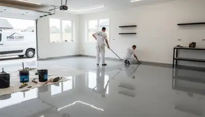 Professional epoxy garage floor coating in Mountain View, CA for durable, polished concrete finish