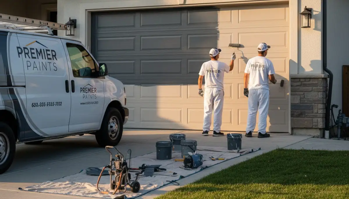 Professional garage door painting in Mountain View, CA enhancing curb appeal and weather protection