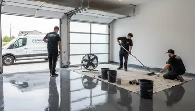Professional garage floor epoxy coating in Mountain View, CA by expert house painters