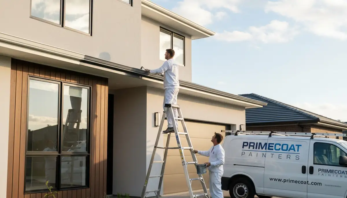 Professional gutter painting service on a Mountain View, CA home exterior by expert painters