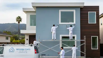 Professional house painters transforming home exterior in Mountain View, CA