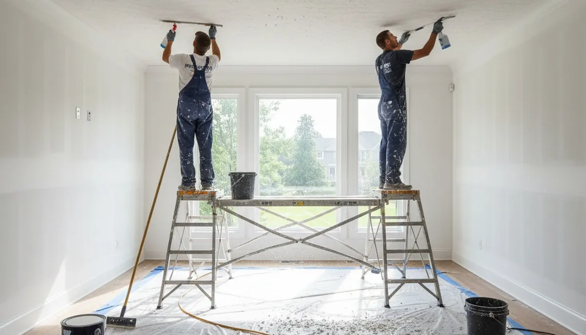 Professional popcorn ceiling removal in Mountain View, CA home by expert painting contractors