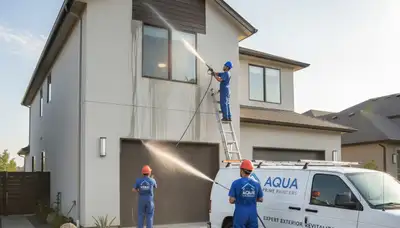 Professional pressure cleaning a Mountain View, CA home exterior for surface restoration