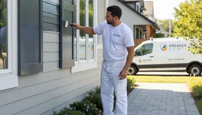 Professional shutter painting on a Mountain View, CA home exterior by expert local painters