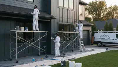 Professional siding painting on a Mountain View, CA home by expert local house painters