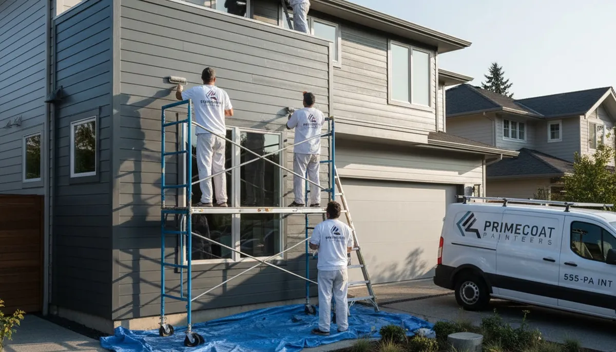 Professional siding painting on a Mountain View, CA home by expert house painters